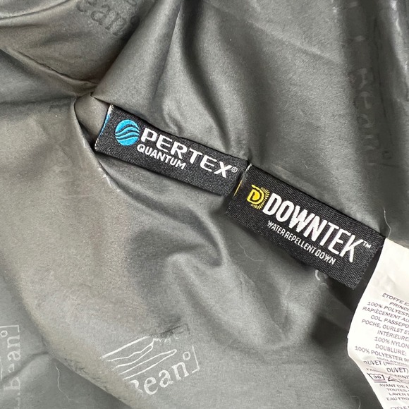 LL Bean Men's M DownTek Pertex Quantum Classic Down Vest Black Gray Puffer - Picture 10 of 13